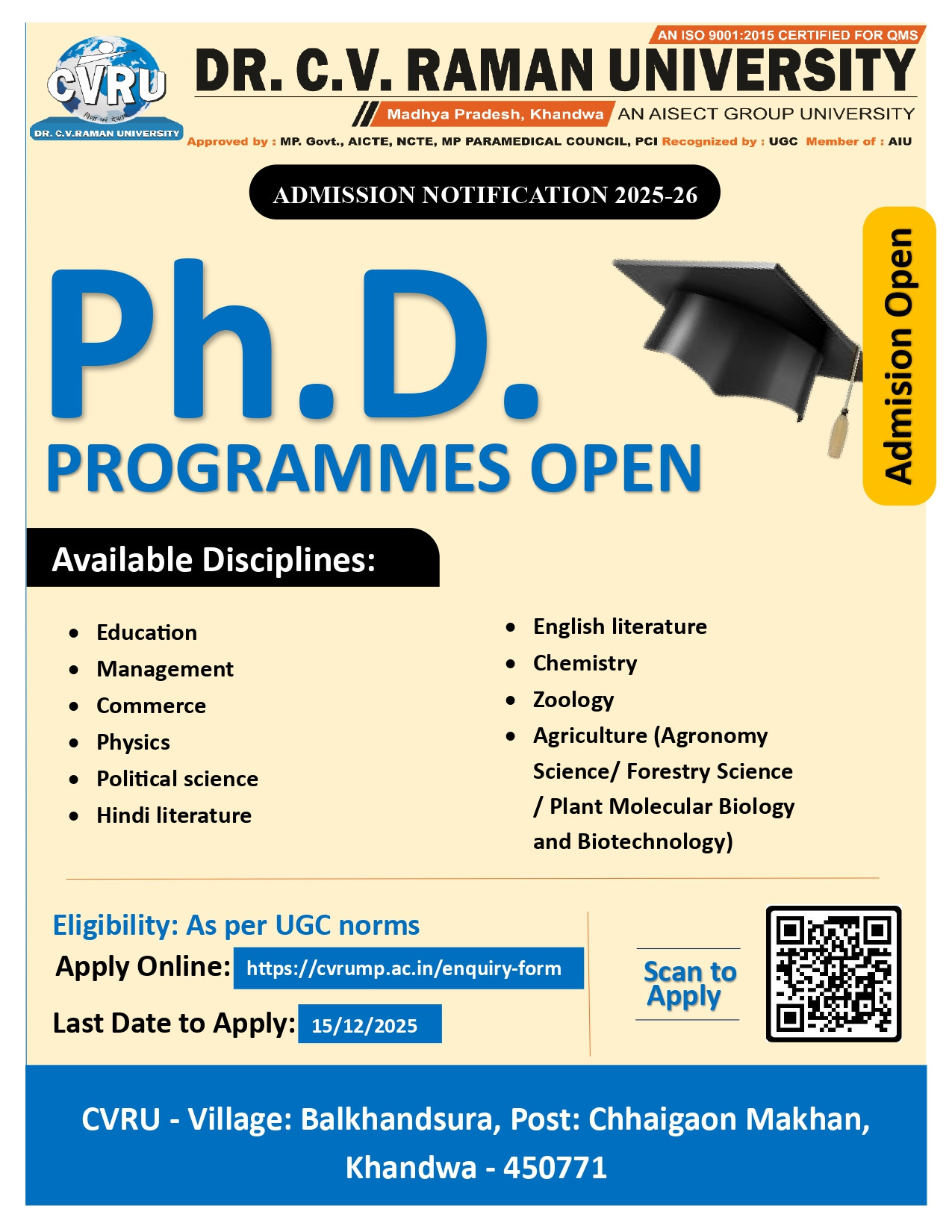 Ph.D. Programme Opens